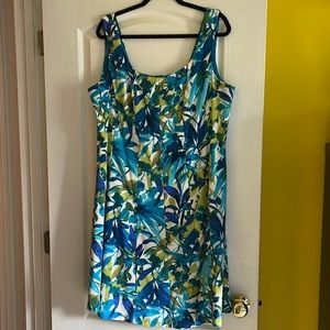 Dress Barn Sleeveless Botanical Print Dress Sz 20